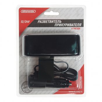 469 р. Разветвитель прикуривателя 4-х гнездовой 12V SKYWAY SKYWAY s02301014  с доставкой в г. Керчь. Увеличить фотографию 1