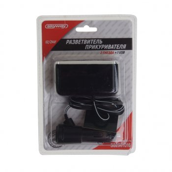 779 р. Разветвитель прикуривателя 2-х гнездовой 12V 1USB SKYWAY SKYWAY s02301016  с доставкой в г. Керчь. Увеличить фотографию 1