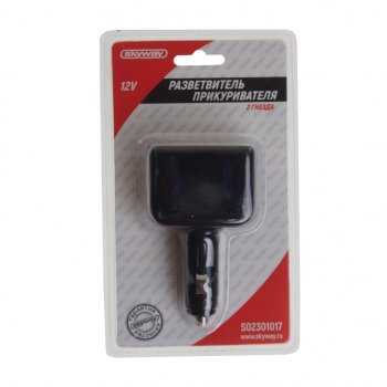 293 р. Разветвитель прикуривателя 2-х гнездовой 12V SKYWAY SKYWAY s02301017  с доставкой в г. Керчь. Увеличить фотографию 1