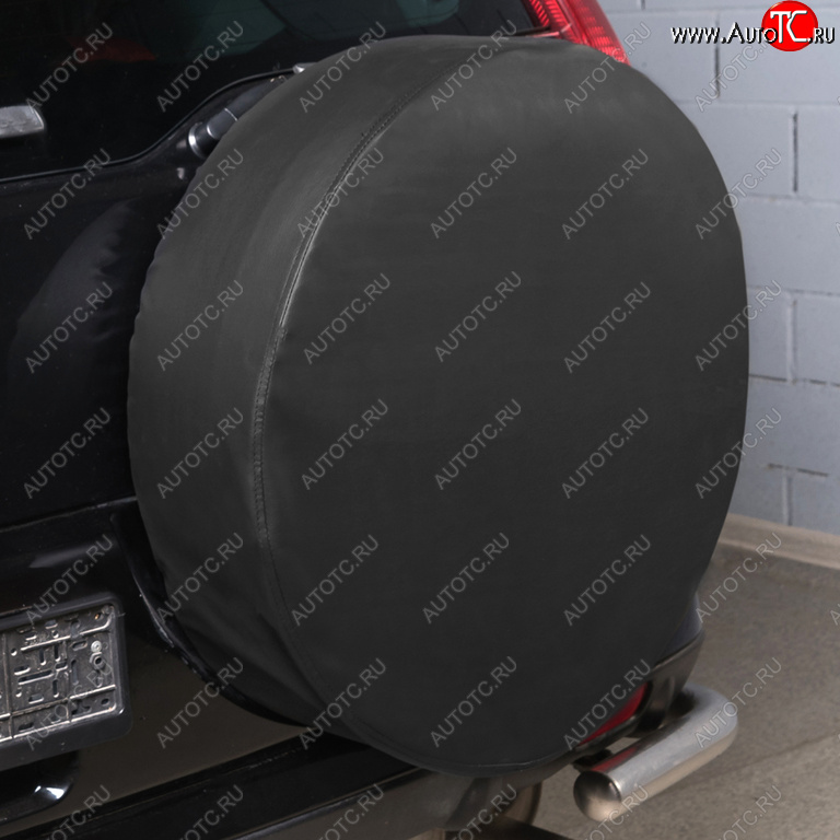 1 189 р. Чехол на запасное колесо R-16,17 d=77см экокожа черный SKYWAY SKYWAY s06301044  с доставкой в г. Керчь