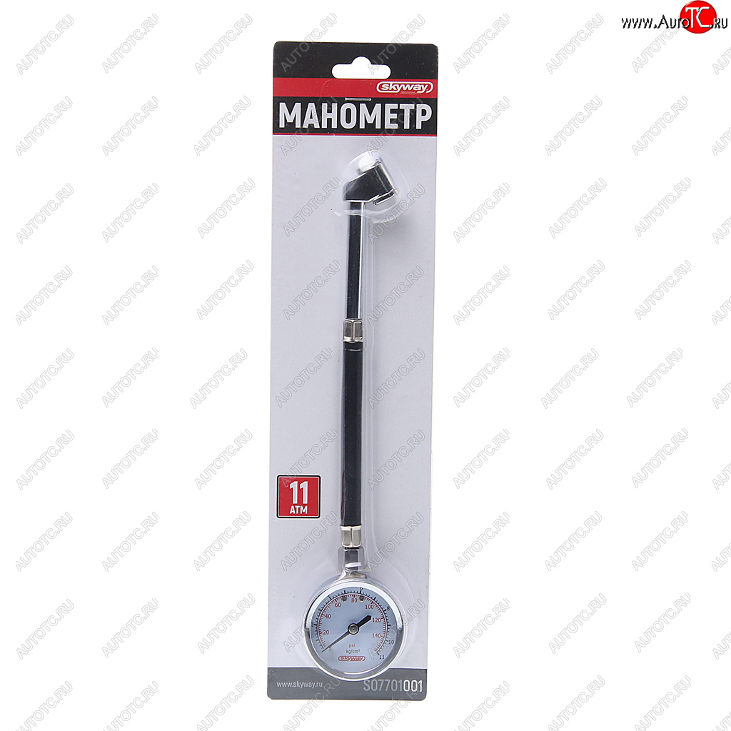 619 р. Манометр шинный механический 11атм. удлиненный SKYWAY SKYWAY s07701001  с доставкой в г. Керчь