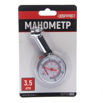 202 р. Манометр шинный механический 3.5атм. SKYWAY SKYWAY s07701003  с доставкой в г. Керчь. Увеличить фотографию 1