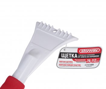 799 р. Щетка со скребком телескопическая 76-112см бело-красная SKYWAY SKYWAY s07801009  с доставкой в г. Керчь. Увеличить фотографию 3