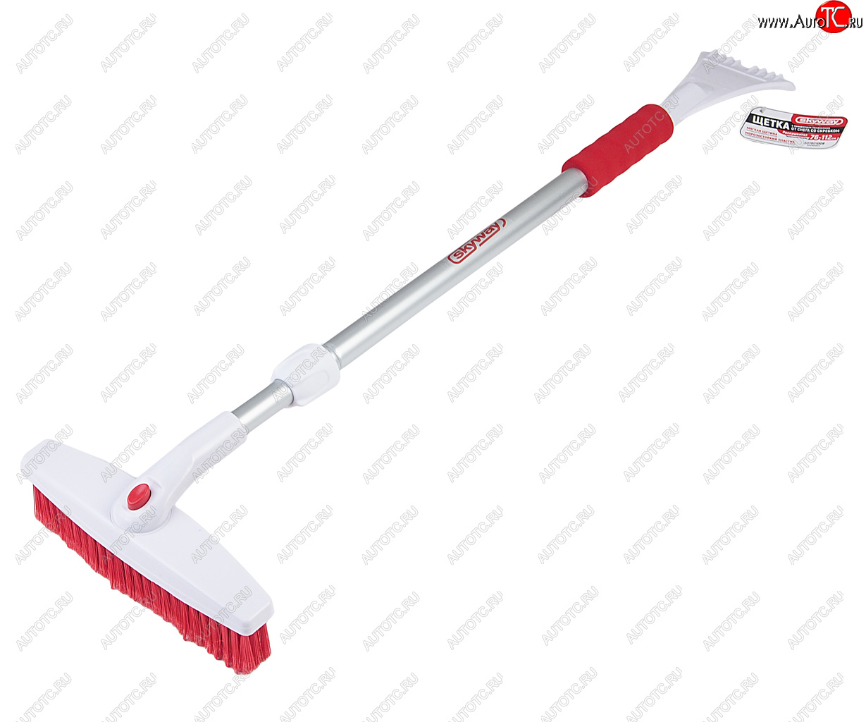 799 р. Щетка со скребком телескопическая 76-112см бело-красная SKYWAY SKYWAY s07801009  с доставкой в г. Керчь