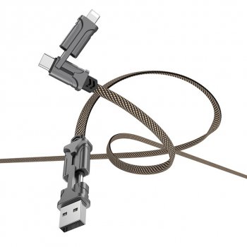639 р. Кабель iPhone (5-)USB Type C 1.2м HOCO HOCO s22 black&brown  с доставкой в г. Керчь. Увеличить фотографию 1