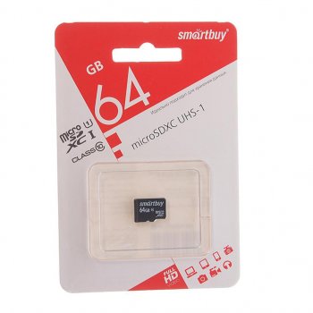Карта памяти 64GB MicroSD class 10 SMART BUY SMART BUY sb64gbsdcl10-00
