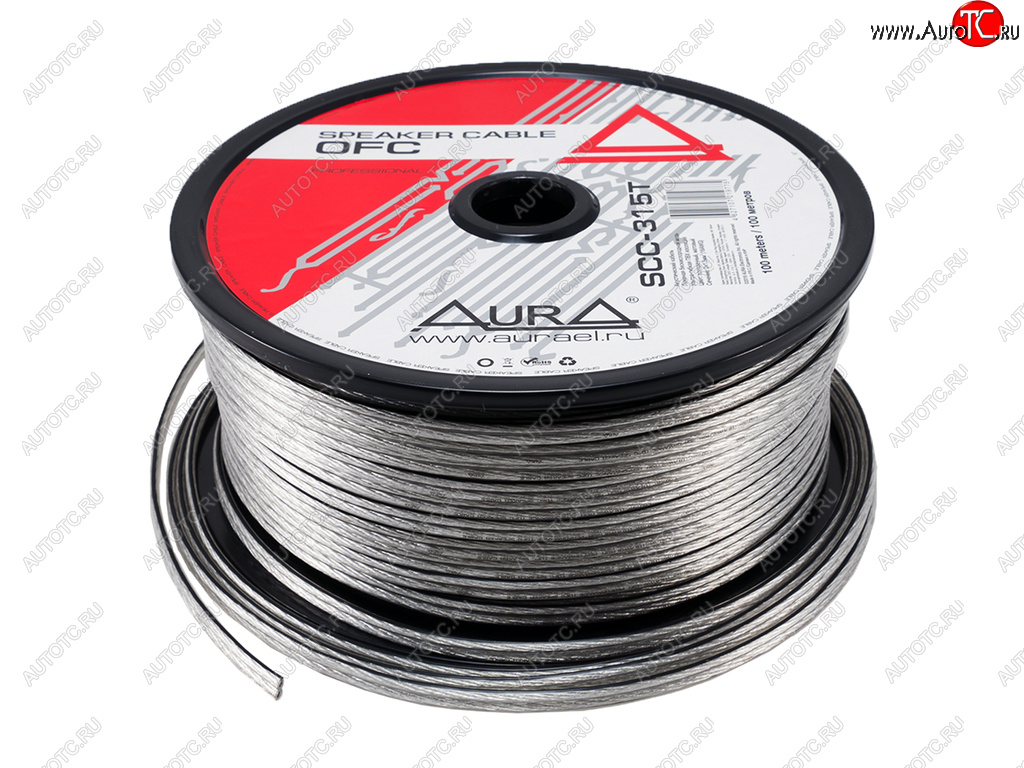 212 р. Кабель акустический 16Ga (2х1.5мм) 1м AURA AURA scc-315t 100м  с доставкой в г. Керчь