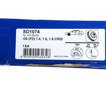 3 099 р. Диск тормозной HYUNDAI i30 (08-) KIA Ceed (08-) (R15) передний (1шт.) SANGSIN SANGSIN sd1074  с доставкой в г. Керчь. Увеличить фотографию 6