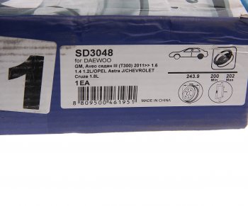 2 049 р. Барабан тормозной CHEVROLET Aveo (12-) задний SANGSIN SANGSIN sd3048  с доставкой в г. Керчь. Увеличить фотографию 4