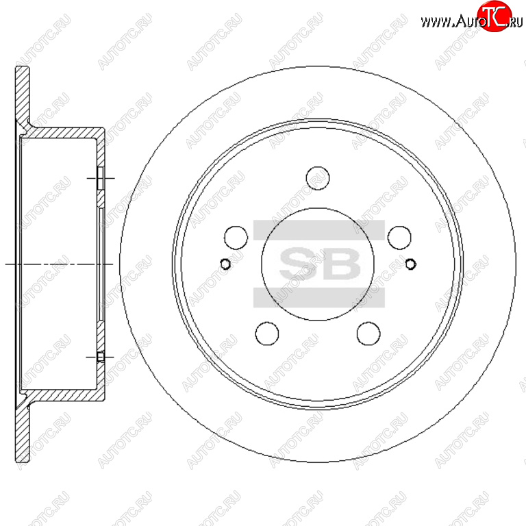 2 999 р. Диск тормозной SSANGYONG Actyon (06-),Kyron (05-),Rexton (06-) задний (1шт.) SANGSIN SANGSIN sd5201  с доставкой в г. Керчь