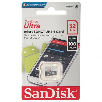 639 р. Карта памяти 32GB MicroSD class 10 SANDISK SANDISK sdsqunr-032g-gn3mn  с доставкой в г. Керчь. Увеличить фотографию 1