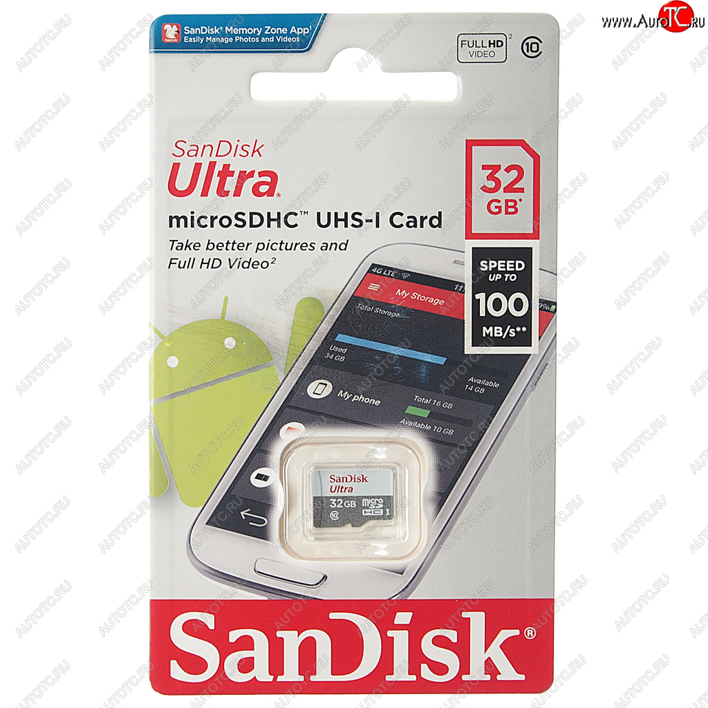 639 р. Карта памяти 32GB MicroSD class 10 SANDISK SANDISK sdsqunr-032g-gn3mn  с доставкой в г. Керчь