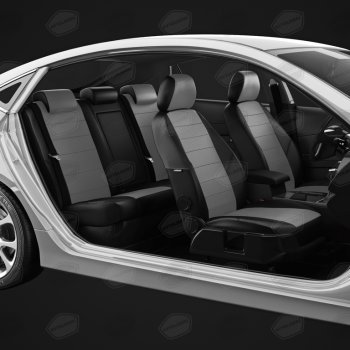 7 949 р. Авточехлы SKODA Rapid (12-) VW Polo (20-) лифтбек экокожа черно-серые AVTOLIDER AVTOLIDER sk23-0401-ec02  с доставкой в г. Керчь. Увеличить фотографию 5