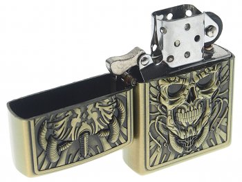 299 р. Зажигалка бензиновая JIANTAI NO NAME skull  с доставкой в г. Керчь. Увеличить фотографию 2