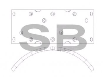 639 р. Накладка тормозной колодки HYUNDAI HD78 (шир.110мм,14 отверстий) (1шт.) SANGSIN SANGSIN sl232  с доставкой в г. Керчь. Увеличить фотографию 2