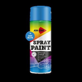 265 р. Краска синяя аэрозоль 450мл акриловая Spray Paint Blue AIM-ONE AIM-ONE sp-b21  с доставкой в г. Керчь. Увеличить фотографию 1