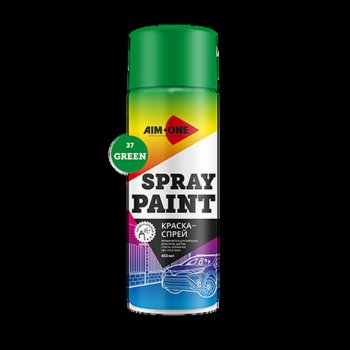 265 р. Краска зеленая аэрозоль 450мл акриловая Spray Paint Green AIM-ONE AIM-ONE sp-gr37  с доставкой в г. Керчь. Увеличить фотографию 1
