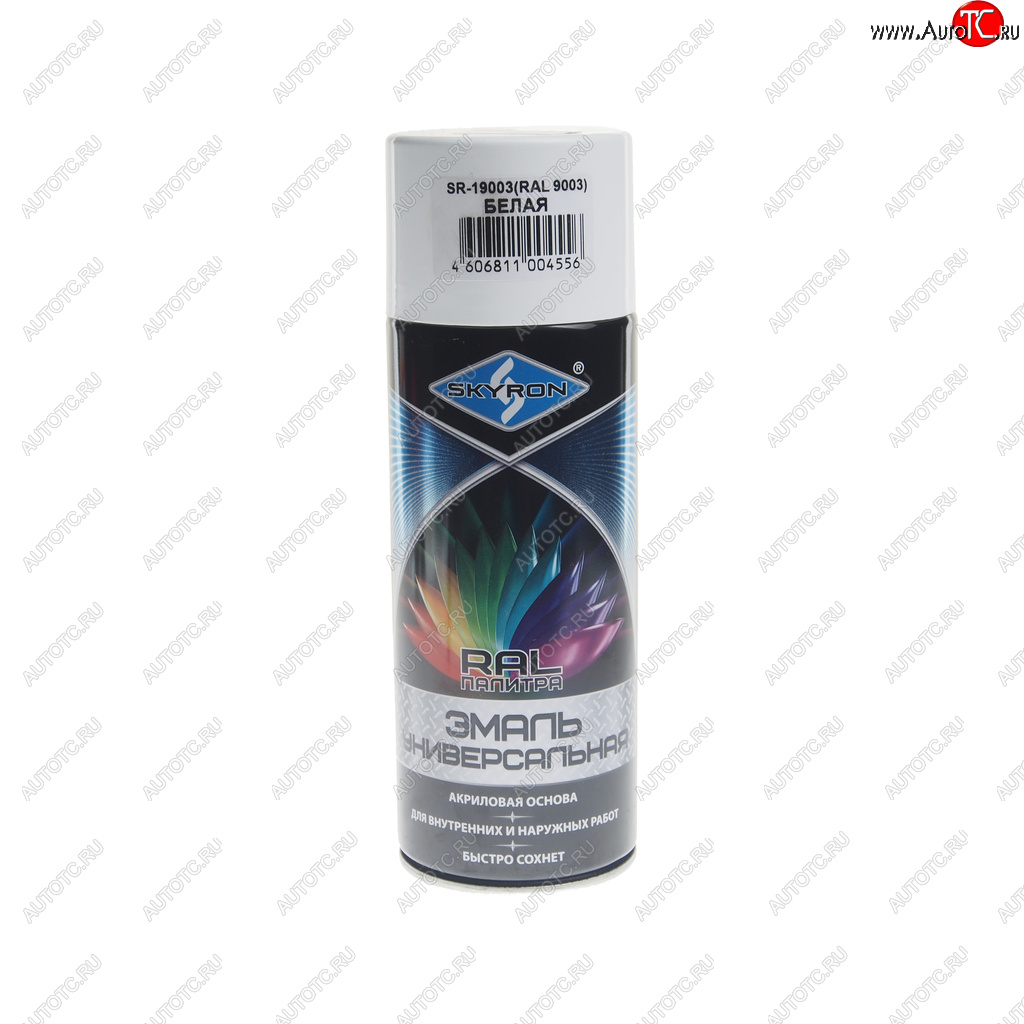 299 р. Краска белая аэрозоль 520мл RAL 9003 акриловая SKYRON SKYRON sr-19003  с доставкой в г. Керчь