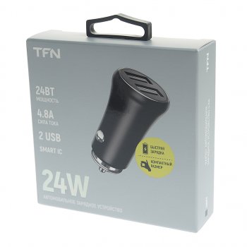 649 р. Устройство зарядное в прикуриватель 2USB 12V TFN TFN tfn-ccrpd03  с доставкой в г. Керчь. Увеличить фотографию 3