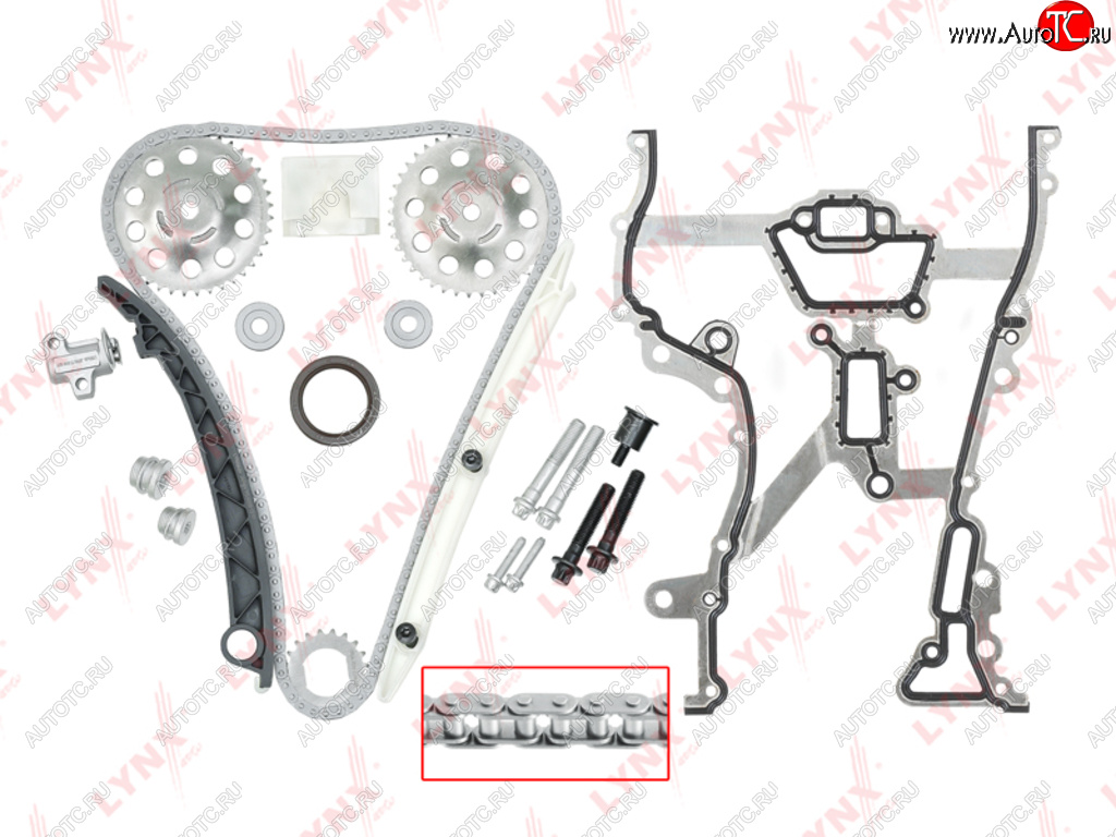11 599 р. Комплект цепи ГРМ OPEL Astra H (1.4) (цепь+башмак+2 успок+натяж+3 звез+прокл кр ГРМ+сальник) LYNX LYNX tk0010  с доставкой в г. Керчь