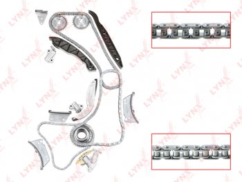 27 999 р. Комплект цепи ГРМ KIA Sorento (2.5 CRDI) (3 цепи+2 башмака натяж+5 успокоит+3 натяж+3 звезды) LYNX LYNX tk0021  с доставкой в г. Керчь. Увеличить фотографию 5