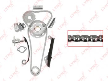 8 849 р. Комплект цепи ГРМ NISSAN Almera (95-) (1.6) (2 цепи+башмак натяж+3 успокоит+2 натяж+3 звезды) LYNX LYNX tk0152  с доставкой в г. Керчь. Увеличить фотографию 1