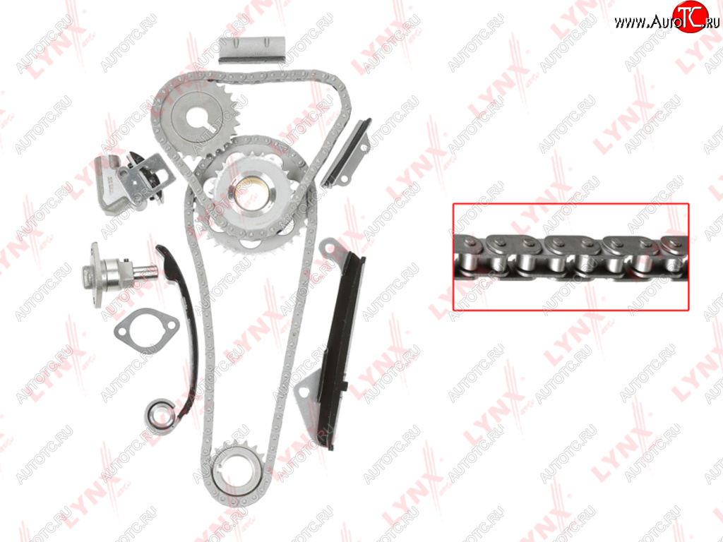 8 849 р. Комплект цепи ГРМ NISSAN Almera (95-) (1.6) (2 цепи+башмак натяж+3 успокоит+2 натяж+3 звезды) LYNX LYNX tk0152  с доставкой в г. Керчь