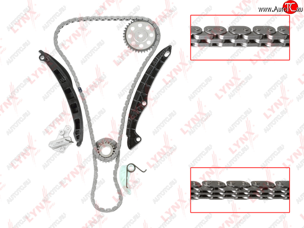 10 549 р. Комплект цепи ГРМ VW AUDI SKODA (1.4 TSI) (2 цепи+башмак натяж+успокоит+2 натяж+2 звезды) LYNX LYNX tk0158  с доставкой в г. Керчь
