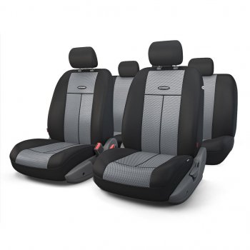 Универсальные чехлы сидений (майка, 9 предм., полиэстер/сетка (AIRBAG)) AUTOPROFI  (черно-серые)