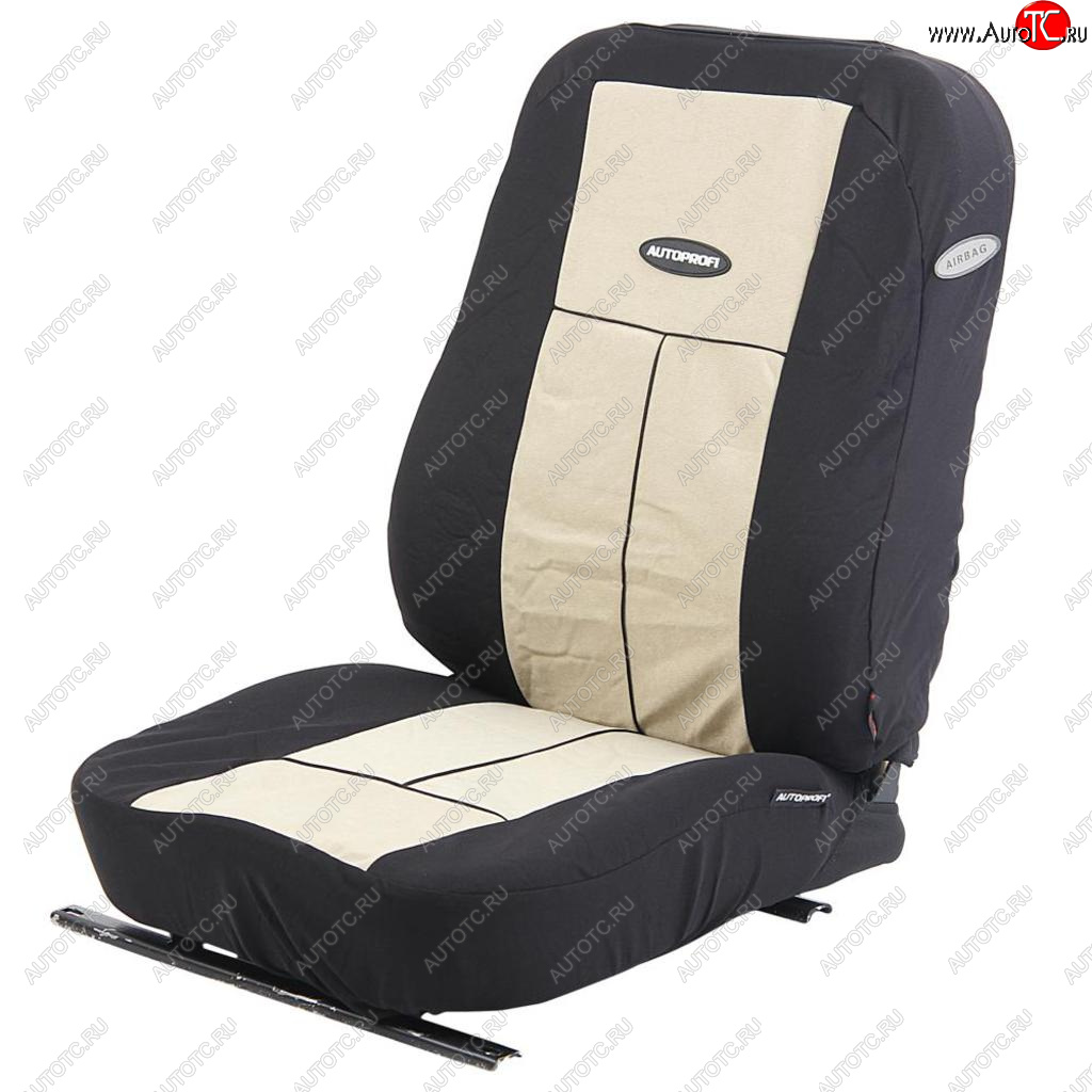 3 599 р. Универсальные чехлы сидений (майка, 9 предм., полиэстер/велюр (AIRBAG)) AUTOPROFI AUTOPROFI tt-902v bkl.be   (черные/с.бежевые)  с доставкой в г. Керчь