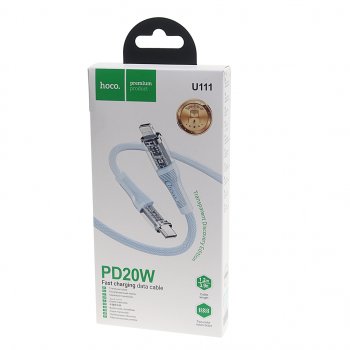 499 р. Кабель iPhone (5-)-USB Type C 1.2м HOCO HOCO u111 blue HOCO u111 blue  с доставкой в г. Керчь. Увеличить фотографию 2