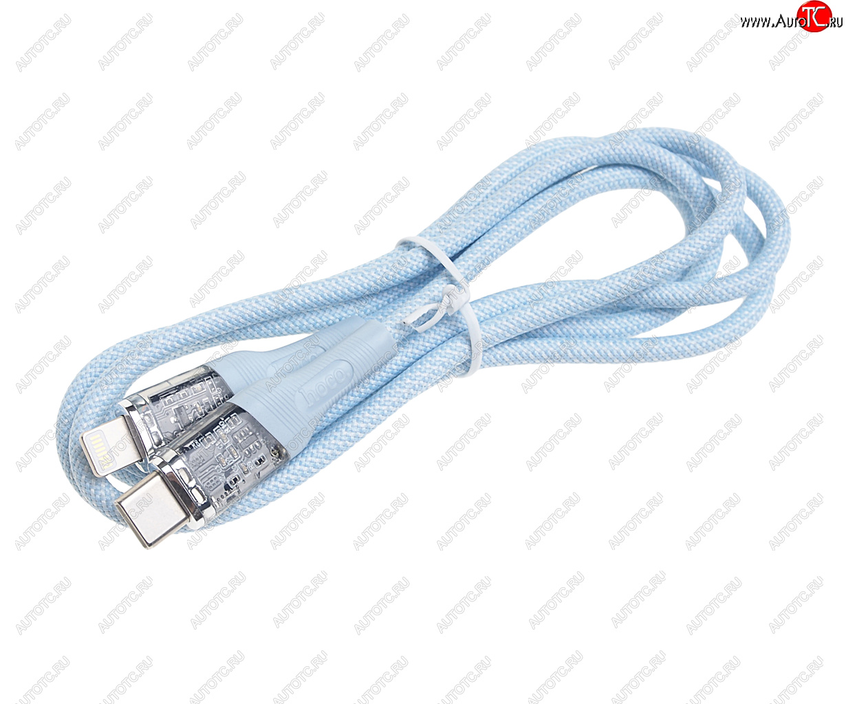 499 р. Кабель iPhone (5-)-USB Type C 1.2м HOCO HOCO u111 blue HOCO u111 blue  с доставкой в г. Керчь