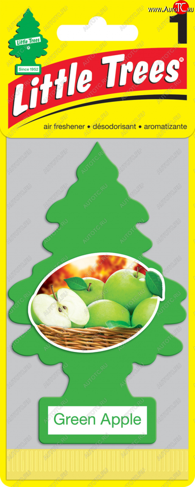 159 р. Ароматизатор подвесной пластина (яблоко зеленое) Елочка CAR FRESHNER CAR FRESHNER u1p-10316-russ  с доставкой в г. Керчь