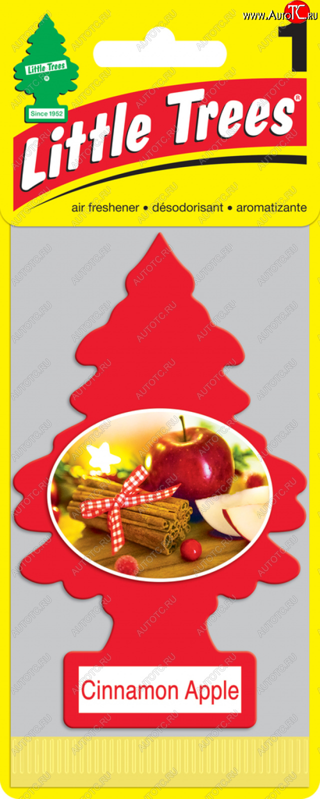 159 р. Ароматизатор подвесной пластина (яблоко и корица) Елочка CAR FRESHNER CAR FRESHNER u1p-10338-russ  с доставкой в г. Керчь
