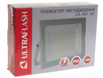 799 р. Светильник светодиодный 220V 50W 6500K белый ULTRAFLASH ULTRAFLASH uf-fl5001w  с доставкой в г. Керчь. Увеличить фотографию 3