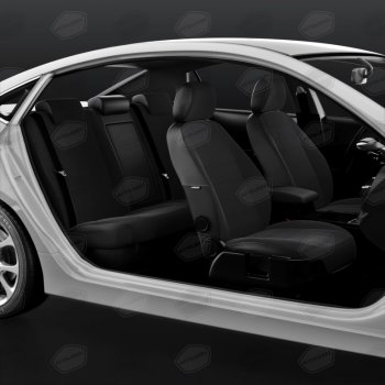 5 299 р. Авточехлы универсальные экокожа-жаккард черные комплект AVTOLIDER AVTOLIDER ujk31-0101  с доставкой в г. Керчь. Увеличить фотографию 4
