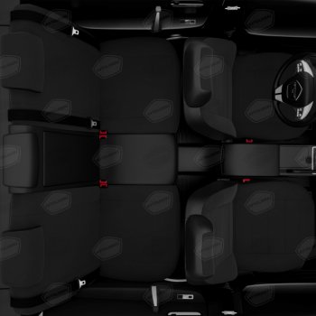 5 299 р. Авточехлы универсальные экокожа-жаккард черные комплект AVTOLIDER AVTOLIDER ujk31-0101  с доставкой в г. Керчь. Увеличить фотографию 7