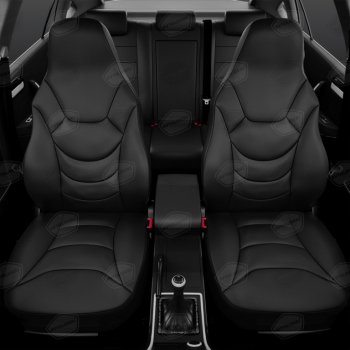 Универсальные чехлы сидений (майка,9 предм., экокожа) Recaro AVTOLIDER  (черный)