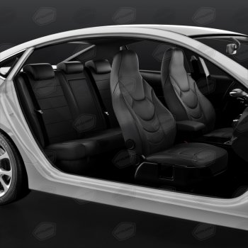 11 299 р. Универсальные чехлы сидений (майка,9 предм., экокожа) Recaro AVTOLIDER   (черный)  с доставкой в г. Керчь. Увеличить фотографию 5