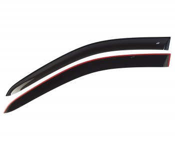 2 099 р. Комплект дефлекторов окон COBRA TUNING Лада Ларгус дорестайлинг R90 (2012-2021) (черный глянцевый)  с доставкой в г. Керчь. Увеличить фотографию 2