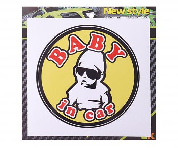 61 р. Наклейка-знак виниловая Baby in car 12х12см MASHINOKOM MASHINOKOM vrc 426  с доставкой в г. Керчь. Увеличить фотографию 1
