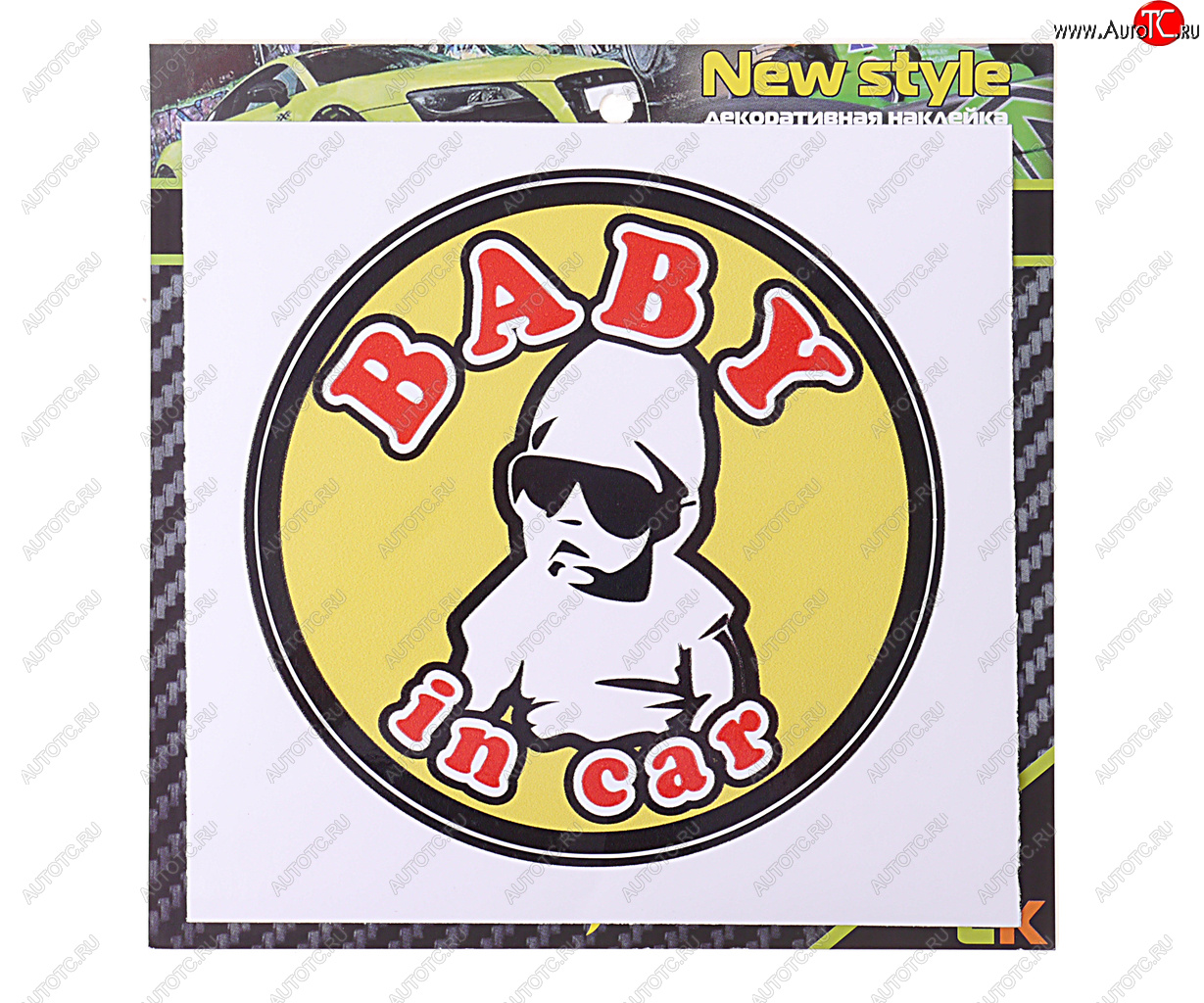 61 р. Наклейка-знак виниловая Baby in car 12х12см MASHINOKOM MASHINOKOM vrc 426  с доставкой в г. Керчь