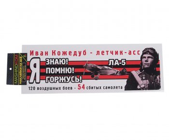 85 р. Наклейка виниловая Я помню Кожедуб 12х35см (лента) полноцветная MASHINOKOM MASHINOKOM vrc 907-07  с доставкой в г. Керчь. Увеличить фотографию 1