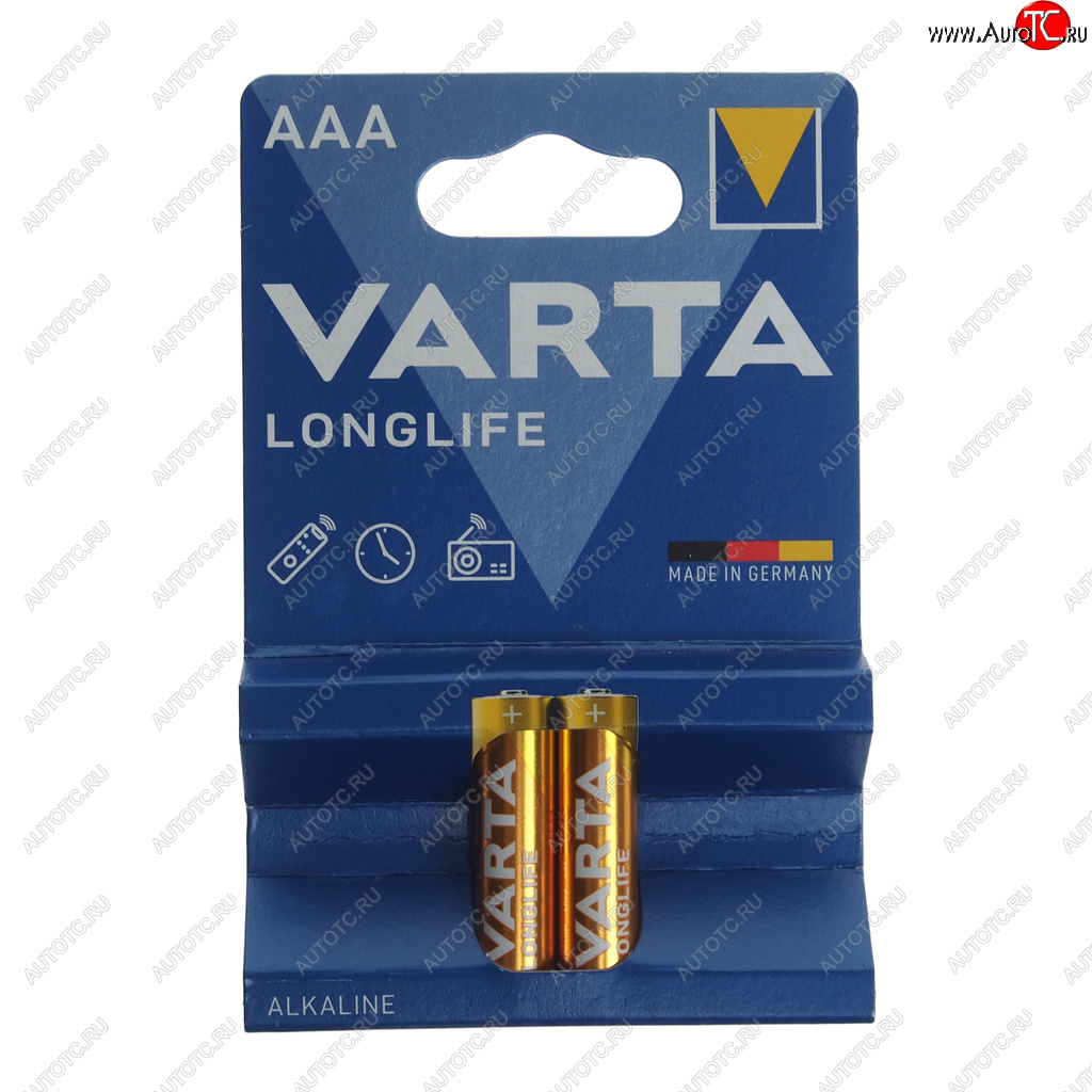 107 р. Батарейка AAA LR03 1.5V блистер 2шт. (цена за 1шт.) Alkaline Longlife VARTA VARTA vrt-lr03l(2)бл  с доставкой в г. Керчь