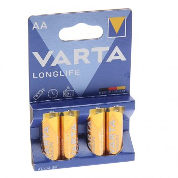107 р. Батарейка AA LR6 1.5V блистер 4шт. (цена за 1шт.) Alkaline Longlife VARTA VARTA vrt-lr6l(4)бл  с доставкой в г. Керчь. Увеличить фотографию 3