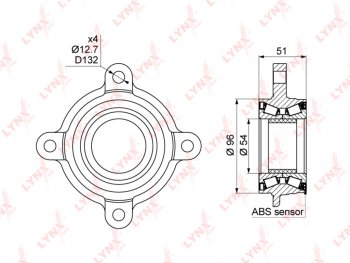 6 799 р. Подшипник ступицы TOYOTA Land Cruiser Prado (J120,J150) передней (с АБС) LYNX LYNX wb1028  с доставкой в г. Керчь. Увеличить фотографию 1