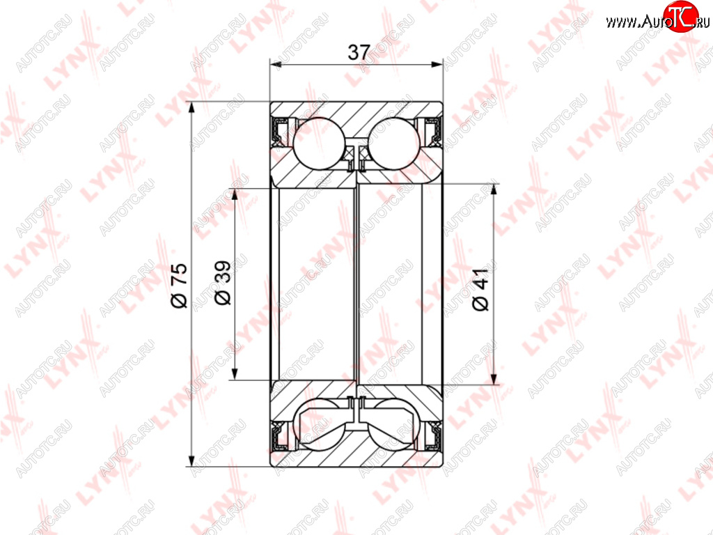 2 599 р. Подшипник ступицы VW Passat (00-) AUDI 80,90,100,A6 (97-) передней LYNX LYNX wb1056  с доставкой в г. Керчь