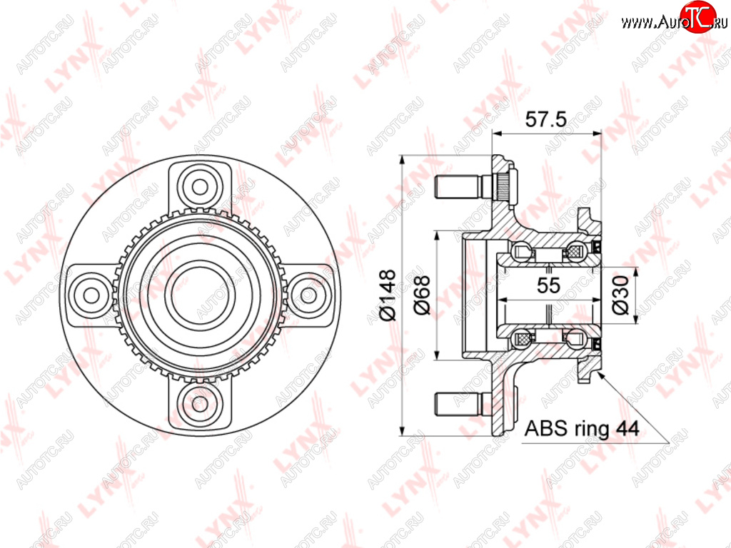 4 799 р. Ступица NISSAN Almera (N16) задняя LYNX LYNX wh1109  с доставкой в г. Керчь