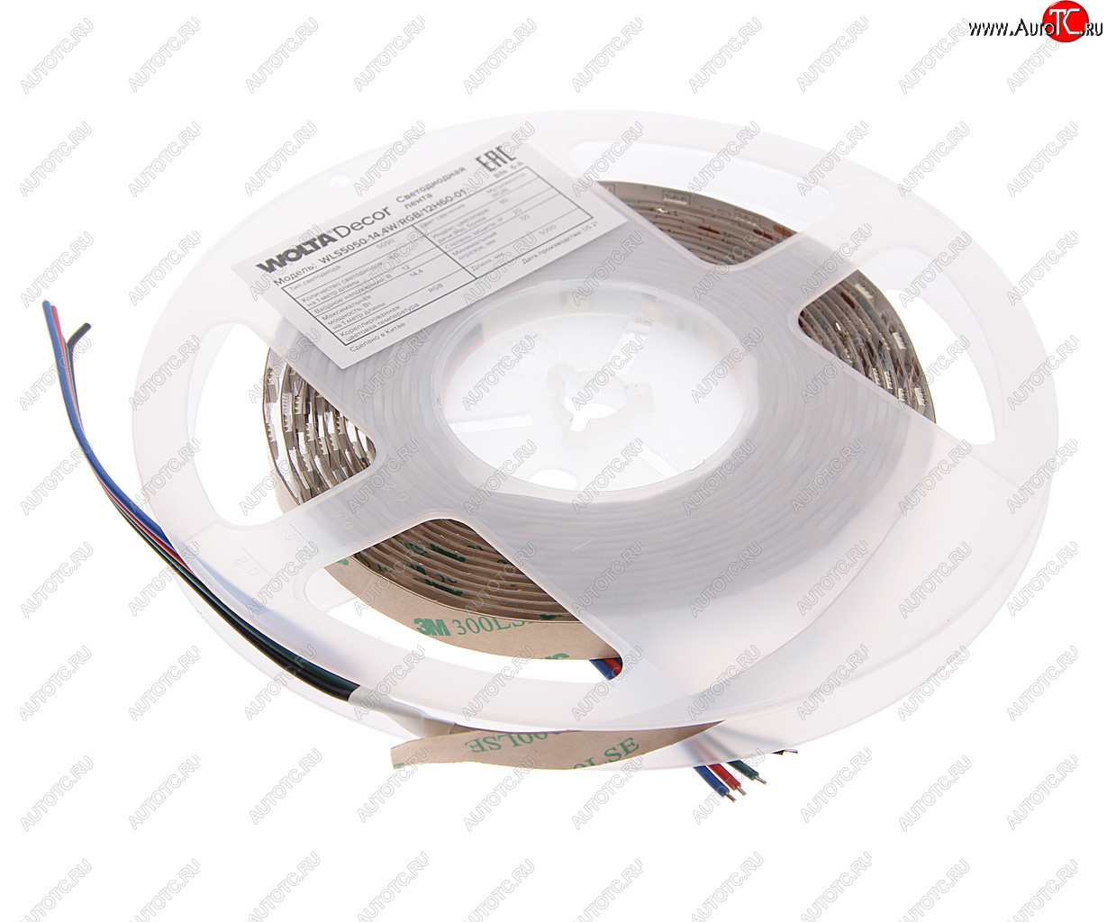 2 099 р. Лента светодиодная гибкая 14.4W 5м IP20 12V RGB (пакет) Decor WOLTA WOLTA wls5050-14,4wrgb12h60-01  с доставкой в г. Керчь