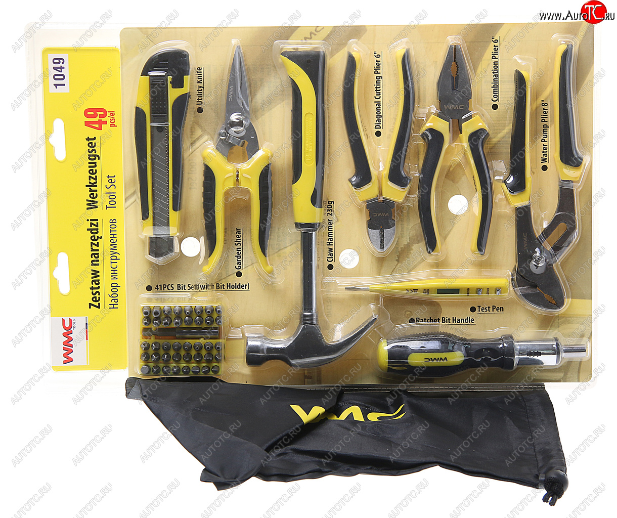 2 299 р. Набор инструментов 49 предметов слесарно-монтажный WMC TOOLS WMC TOOLS wmc-1049  с доставкой в г. Керчь